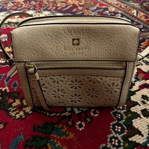 Kate Spade Beige Lasercut Maise Crossbody purse bag